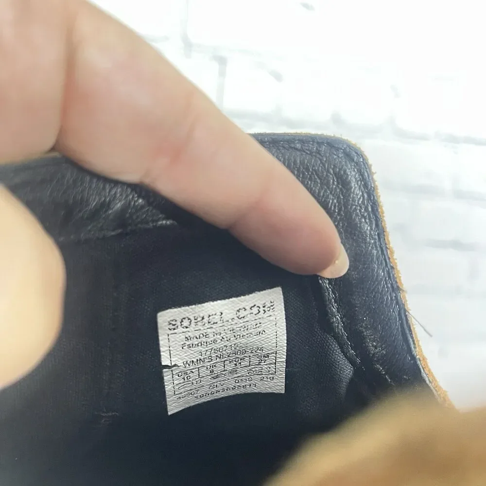 Sorel Ankle Booties Women Size 10 Lolla Brown Suede Leather Waterproof Cut Out - Picture 10 of 13